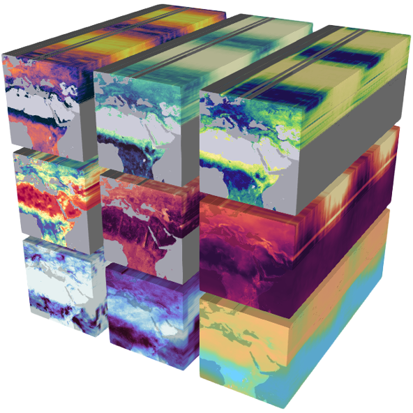 enlarge the image: Earth System Data Cube, image: Mahecha et al., 2020