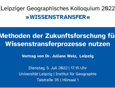 Ankündigung Leipziger Geographisches Kolloquium zum Thema Wissenstransfer