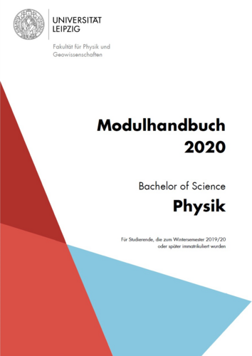 Cover des Modulhandbuchs 2020 für den B. Sc. Physik