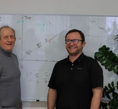 Professor Jürgen Haase (left) and Michael Jurkutat