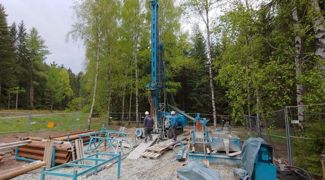 Drilling site Landwuest (Continental Drilling programme in the Eger Rift, Vogtland). Photo: Josefine Umlauft
