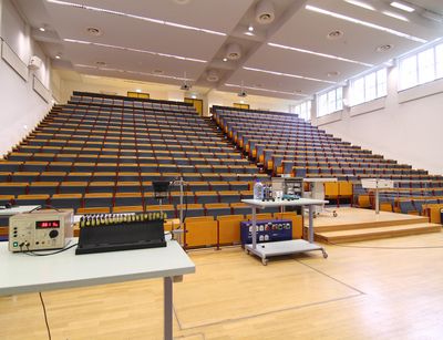 View of the Large Lecture Hall at Linnéstraße 5 from below